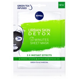 Nivea Urban Skin Detox 10 Minutes Sheet Mask gaivinanti lakštinė veido kaukė