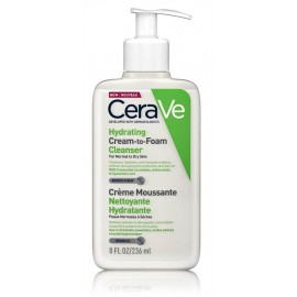 CeraVe Hydrating Hydrating Cream-to-Foam Cleanser kreminis veido prausiklis