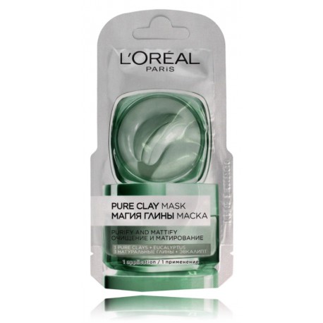 L'oreal Dermo Expertise Pure Clay valomoji veido kaukė