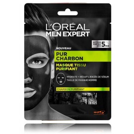 L'oreal Men Expert Pure Charcoal Purifying Tissue valanti lakštinė kaukė vyrams
