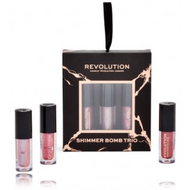 Makeup Revolution Shimmer Bomb Lip Trio lūpų blizgesių rinkinys moterims ( 3 x 2 ml.)