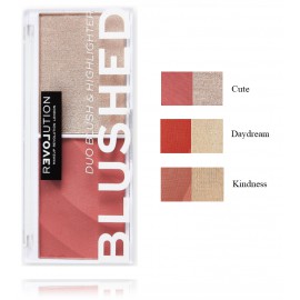 Makeup Revolution Relove Color Play Blushed Duo skaistalai ir švytėjimo suteikianti priemonė