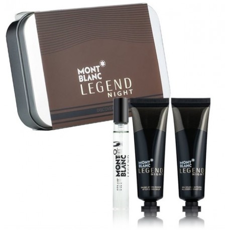 Mont Blanc Legend Night rinkinys vyrams (7,5 ml. EDP + 30 ml. balzamas po skutimosi + 30 ml. dušo gelis)