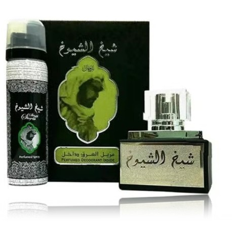 Lattafa Sheikh Al Shuyukh rinkinys moterims ir vyrams (50 ml. EDP + 50 ml. purškiamas dezodorantas)