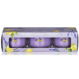 Yankee Candle Lemon Lavender aromatinių žvakių rinkinys (3 vnt. x 37 g.)