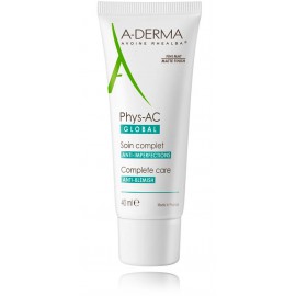 A-Derma Phys-AC Global Anti-Blemish Complete Care veido kremas probleminei odai