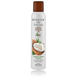 Biosilk Silk Therapy Organic Coconut Oil Whipped Volume Mousse apimties suteikiančios plaukų putos su kokosų aliejumi