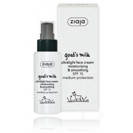 Ziaja Goat's Milk drėkinantis ir glotninantis veido kremas su SPF15