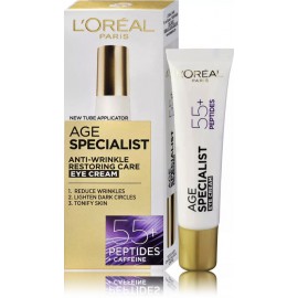 L'oreal Age Specialist 55+ Peptides & Caffeine крем против морщин вокруг глаз для зрелой кожи