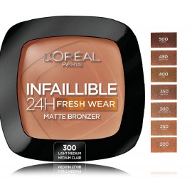 L'oreal Infaillible 24H Fresh Wear Matte Bronzer matinį atspalvį suteikianti bronzinė pudra