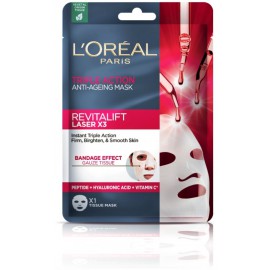 Loreal Revitalift Laser X3 Triple Action lakštinė veido kaukė nuo raukšlių