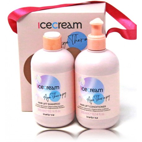 Inebrya Ice Cream Age Therapy Hair Lift rinkinys plaukams (šampūnas 300 ml. + kondicionierius 300 ml.)