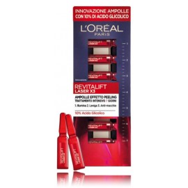 L'oreal Paris Revitalift Laser X3 intensyvų šveičiamąjį poveikį suteikiančios ampulės su glikolio rūgštimi