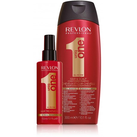 Revlon Professional Uniq One rinkinys (150 ml. priemonė plaukų puoselėjimui + 300 ml. šampūnas)