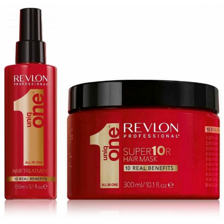 Revlon Professional Uniq One rinkinys (150 ml. priemonė plaukų puoselėjimui + 300 ml. plaukų kaukė)