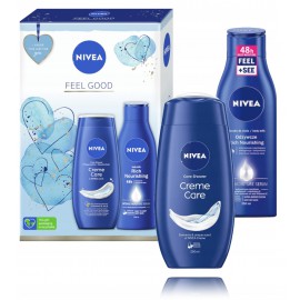 Nivea Feel Good rinkinys kūno priežiūrai (250 ml. kūno pienelis + 250 ml. dušo kremas)