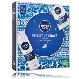 Nivea Men Sensitive Shave Calming Care & Shave rinkinys vyrams (200 ml. skutimosi putos + 100 ml. losjonas po skutimosi)