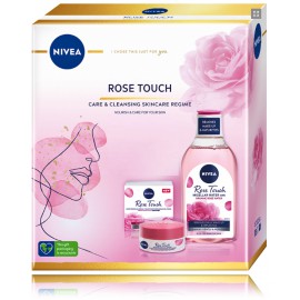 Nivea Rose Touch Care & Cleansing veido priežiūros rinkinys moterims (50 ml. kremas/gelis + 400 ml. micelinis vanduo)