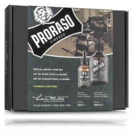 Proraso Special Beard Care Set barzdos priežiūros rinkinys vyrams (30 ml. aliejus + 200 ml. šampūnas)