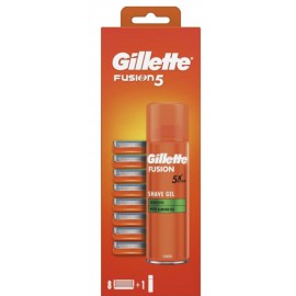 Gillette Fusion5 skutimosi rinkinys vyrams (8 vnt. skutimosi galvutės + skutimosi gelis 200 ml.)