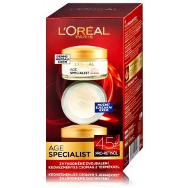 L'oreal Age Specialist 45+ rinkinys veidui (naktinis kremas 50 ml. + dieninis kremas 50 ml.)