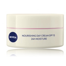 Nivea Nourishing Day Cream 24H Moisture SPF15 maitinantis dieninis kremas sausai veido odai