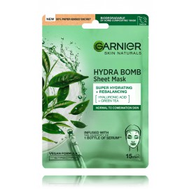 Garnier Skin Naturals Super Hydrating + Rebalancing Hydra Bomb itin drėkinanti ir balansą atkurianti lakštinė kaukė veidui