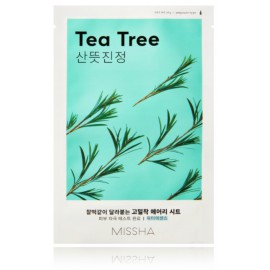 Missha Airy Fit Sheet Mask Green Tea lakštinė veido kaukė su žaliosios arbatos ekstraktu