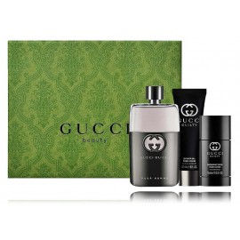 Gucci Guilty Pour Homme rinkinys vyrams (50 ml. EDT + 75 g. pieštukinis dezodorantas + 50 ml. dušo gelis)