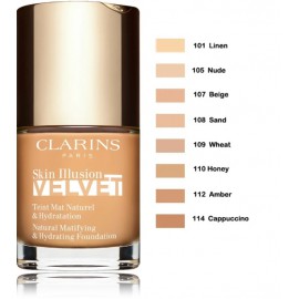 Clarins Skin Illusion Velvet Natural Matifying & Hydrating Foundation makiažo pagrindas