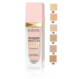 Eveline Wonder Match Lumi Brightening Foundation SPF20 švytėjimo suteikiantis makiažo pagrindas