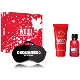 Dsquared2 Red Wood rinkinys moterims (50 ml. EDT + 100 ml. dušo gelis + miego kaukė)