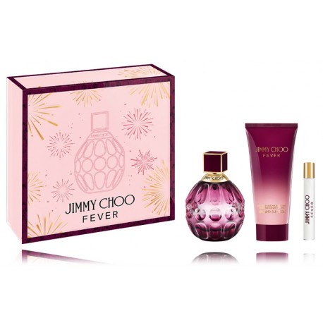 Jimmy Choo Fever rinkinys moterims (100 ml. EDP + 7,5 ml. EDP + 100 ml. kūno losjonas )