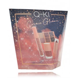 Q-KI Cosmic Glimmer rinkinys (3,3 g. lūpų dažai + akių šešėlių paletė + 7 ml. nagų lakas + 3 ml. lūpų blizgis)