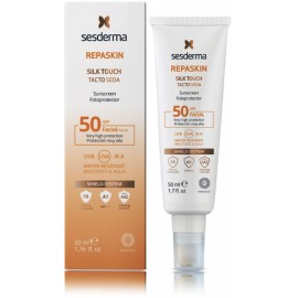 Sesderma Repaskin Silk Touch SPF50 apsauginis kremas veidui nuo saulės