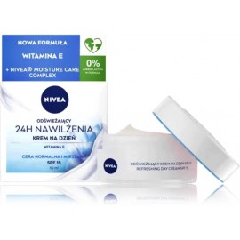 Nivea Moisturizing 24H Day Cream SPF15 drėkinantis apsauginis dieninis veido kremas normaliai odai