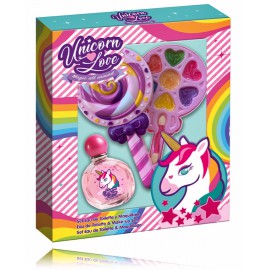 Cartoon Unicorn Love rinkinys mergaitėms (50 ml. EDT + makiažo paletė)