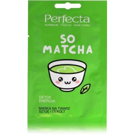 Perfecta So Matcha detoksikuojanti ir energizuojanti kaukė veidui, kaklui ir dekoltė