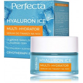 Perfecta Hyaluron Ice Multi-Hydrator Serum giliai drėkinantis ir raminantis naktinis veido serumas