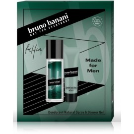 Bruno Banani Made for Men rinkinys vyrams (75 ml. aromatizuotas dezodorantas + 150 ml. dušo gelis)