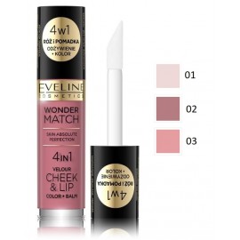 Eveline Wonder Match Cheek & Lip 4in1 Blush and Liquid Lipstick румяна и помада