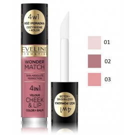 Eveline Wonder Match Cheek & Lip 4in1 Blush and Liquid Lipstick skaistalai ir lūpų dažai