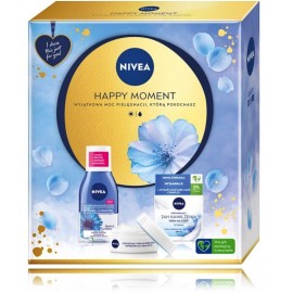 NIVEA Happy Moment rinkinys (dieninis kremas 50ml. + akių makiažo valiklis 125ml. )