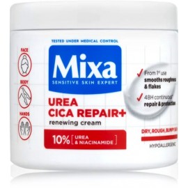 Mixa Urea Cica Repair+ Regenerating Cream regeneruojantis veido ir kūno kremas sausai ir šiurkščiai odai