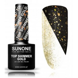 SUNONE Top Shimmer No Wipe Gold viršutinis nagų lako sluoksnis