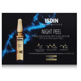 Isdin Night Peel Exfoliating Night Peeling šveičiamasis naktinis veido serumas ampulėse