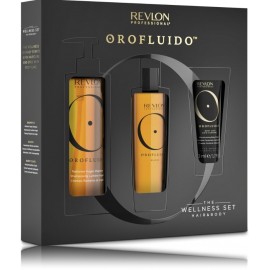 Revlon Professional Orofluido The Wellness Set rinkinys (240 ml. šampūnas + 100 ml. serumas + 50 ml. kūno kremas)