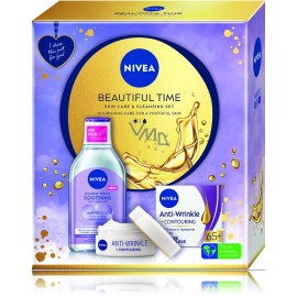 Nivea Beautiful Time rinkinys moterims (micelinis vanduo 400 ml. +  veido kremas ml.)