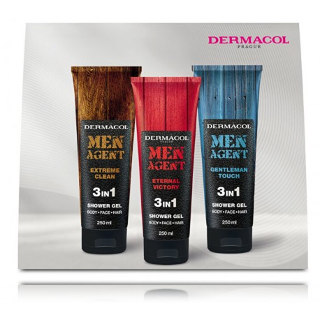 Dermacol Men Agent 3in1 dušo gelių rinkinys vyrams (3 x 250 ml.)