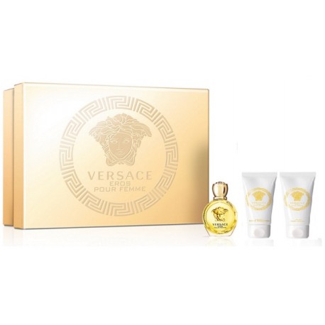 Versace Eros pour Femme mini rinkinys moterims (5 ml. EDP + 25 ml. kūno losjonas + 25 ml. dušo gelis)